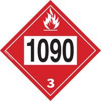 Plaque-&eacute;tiquette TMD 1090 pour liquide inflammable ac&eacute;tone, Plastique Distribution Jean Lapalme