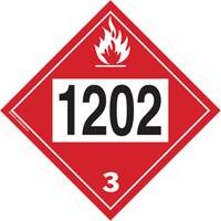 Plaque-&eacute;tiquette TMD 1202 pour liquide inflammable huile combustible, Plastique Distribution Jean Lapalme