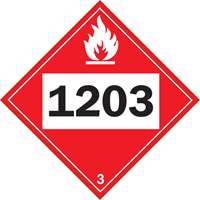 Plaque-&eacute;tiquette TMD 1203 pour liquide inflammable essence & essence-alcohol, Vinyle adh&eacute;sif Distribution Jean Lapalme