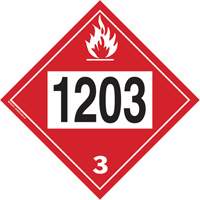 Plaque-&eacute;tiquette TMD 1203 pour liquide inflammable essence & essence-alcohol, Plastique Distribution Jean Lapalme