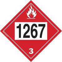 Plaque-&eacute;tiquette TMD 1267 pour liquide inflammable p&eacute;trole brut, Vinyle adh&eacute;sif Distribution Jean Lapalme
