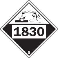 Plaque-&eacute;tiquette TMD 1830 pour mat&eacute;riaux corrosifs acide sulfurique, Plastique Distribution Jean Lapalme