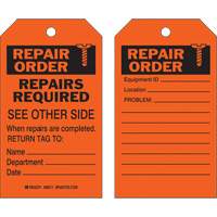Safety Repair Tag, Polyester, 4" W x 7" H, English Distribution Jean Lapalme