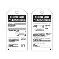 "Confined Space" Tags, Polyester, 3" W x 5-3/4" H, English Distribution Jean Lapalme