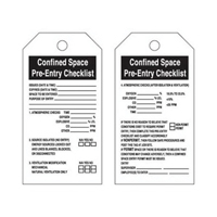 "Confined Space" Tags, Polyester, 3" W x 5-3/4" H, English Distribution Jean Lapalme