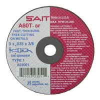Cut-Off Wheel (A36T), 3" x 0.035", 3/8" Arbor, Type 1, Aluminum Oxide, 25000 RPM Distribution Jean Lapalme