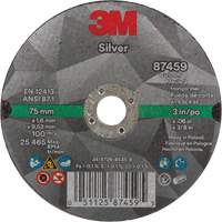 Meule &agrave; tronçonner Silver, 3" x 0,06", Arbre de 3/8"-24, Type 1, C&eacute;ramique, 25645 Tr/min Distribution Jean Lapalme