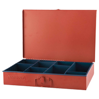 Coffre avec 12 compartiments ajustables, 12" P x 18" la x 3" h, Rouge Distribution Jean Lapalme