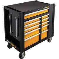Powered Tool Cart, 11 Drawers, 42-1/2" W x 24-7/16" D x 41" H, Black/Orange Distribution Jean Lapalme