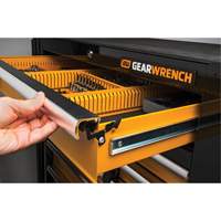 Powered Tool Cart, 11 Drawers, 42-1/2" W x 24-7/16" D x 41" H, Black/Orange Distribution Jean Lapalme