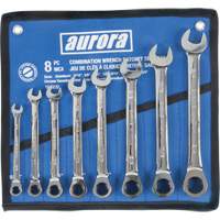 Fixed Head Wrench Set, Combination, 8 Pieces, Imperial Distribution Jean Lapalme