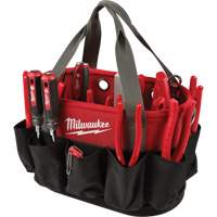 Sac ovale utilitaire, Nylon balistique, 24 pochettes, Noir/Rouge Distribution Jean Lapalme