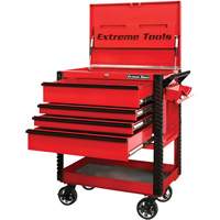 EX Deluxe Series Tool Cart, 4 Drawers, 22-7/8" L x 33" W x 44-1/4" H, Red Distribution Jean Lapalme