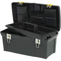 Coffre &agrave; outils avec plateau de s&eacute;rie 2000, 24" la x 11-1/4" p x 11" h, Noir/Jaune Distribution Jean Lapalme