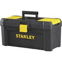 Coffre &agrave; outils avec plateau Essential, 16" la x 8" p x 7-3/10" h, Noir/Jaune Distribution Jean Lapalme