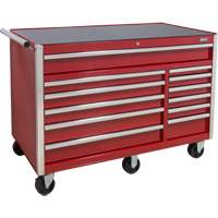 Chariot &agrave; outils industriel, 12 tiroirs, 56" la x 24-1/2" p x 38-1/8" h, Rouge Distribution Jean Lapalme