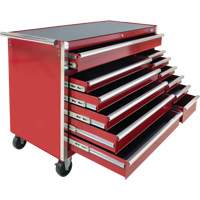 Chariot &agrave; outils industriel, 12 tiroirs, 56" la x 24-1/2" p x 38-1/8" h, Rouge Distribution Jean Lapalme