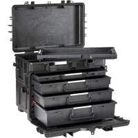 Coffre &agrave; outils militaire mobile avec tiroirs, 4 tiroirs, 22-4/5" la x 15" p x 18" h, Noir Distribution Jean Lapalme