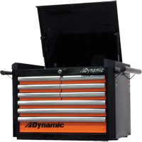 Coffre sup&eacute;rieur, 28" la, 9 tiroirs, Noir/Orange Distribution Jean Lapalme