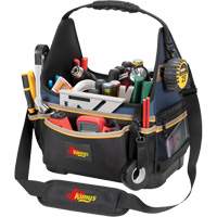 Molded Base Electrical/HVAC Tool Carrier, Ballistic Polyester, 20 Pockets, Black/Blue Distribution Jean Lapalme