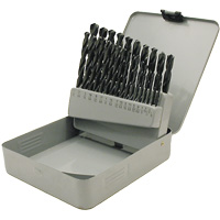 Coffret de forets en oxyde noir JET-KUT, 29 morceaux, Acier rapide Distribution Jean Lapalme