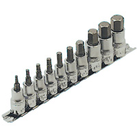 HSW3812-10 SAE Bit Socket Set, Hex, 1/2"/3/8" Drive, 10 Pcs Distribution Jean Lapalme
