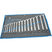 Fully Polished Long Pattern Combination Wrench Set, Combination, 16 Pieces, Metric Distribution Jean Lapalme