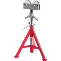 Roller Head Low Pipe Stand #RJ-98, 59-104 cm Height Adjustment, 12" Max. Pipe Capacity, 1000 lbs. Max. Weight Capacity Distribution Jean Lapalme
