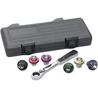 6 Point Magnetic Oil Drain Plug Metric Socket Set, 7 Pieces, 3/8" Drive Size Distribution Jean Lapalme
