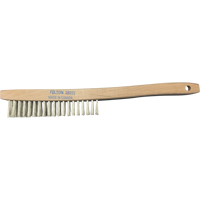 Curved-Handle Scratch Brushes, Stainless Steel, 4 x 19 Wire Rows, 14" Long Distribution Jean Lapalme