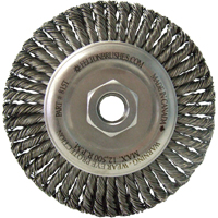 Wire Wheel Brushes, 5-7/8" Dia., 0.02" Fill, 5/8"-11 Arbor, Steel Distribution Jean Lapalme