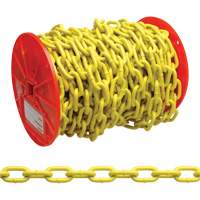 Chaîne ronde &eacute;prouv&eacute;e, Acier &agrave; faible teneur en carbone, 3/16" x 100' (30,4 m) l, Calibre 30, Charge d'utilisation 800 lb (0,4 tonne) Distribution Jean Lapalme