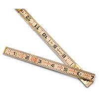 R&egrave;gle de maçon surdimensionn&eacute; Red End, 6' lo, Bois, Graduations de 1/16" Distribution Jean Lapalme