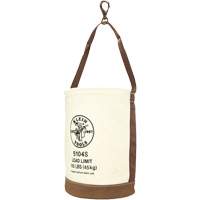 Leather-Bottom Bucket, 17" H, Canvas, White Distribution Jean Lapalme