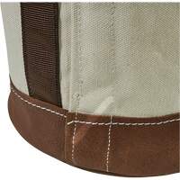 Leather-Bottom Bucket, 17" H, Canvas, White Distribution Jean Lapalme