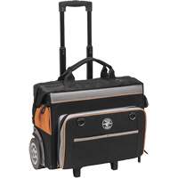 Tradesman Pro Rolling Tool Bag, Ballistic Polyester, 24 Pockets, Black/Orange Distribution Jean Lapalme