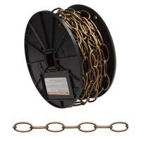 Chaîne d&eacute;corative, Acier au carbone, #10 x 60' (18,3 m) l, Charge d'utilisation 35 lb (0,0175 tonne) Distribution Jean Lapalme