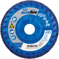 BlueFire R884P Coarse Grit Flap Disc, 5" x 7/8", Type 27, 60 Grit, Zirconia Alumina Distribution Jean Lapalme