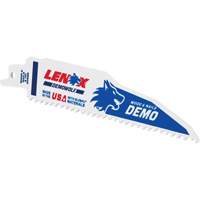 Lame de scie alternative pour d&eacute;molitions, Bim&eacute;tal, 6 Dents par pouce, 6" lo x 1" la Distribution Jean Lapalme