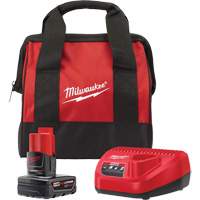 M12 Battery Pack & Charger Starter Kit, Lithium-Ion, 12 V, 4 A Distribution Jean Lapalme