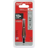 Step Drill Bit, 1/8"/#1 - 1/2"/#1 , 1/32" Increments, High Speed Cobalt Distribution Jean Lapalme