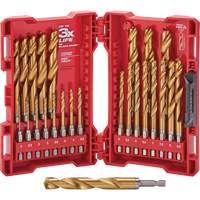 Jeu de forets m&eacute;triques Shockwave Red Helix, 25 morceaux, Titane Distribution Jean Lapalme