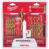Jeu de forets m&eacute;triques Shockwave Red Helix, 25 morceaux, Titane Distribution Jean Lapalme