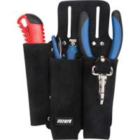 Lineman's Tool Pouch, Multiple Tool Holder, Leather, 3 Pockets Distribution Jean Lapalme