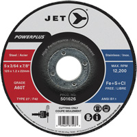 Meule &agrave; tronçonner PowerPlus A60T, 5" x 3/64", Arbre de 7/8", Type 27, 12 200 Tr/min Distribution Jean Lapalme