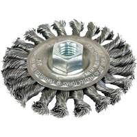 Twist Knot Wheels Threaded for Angle Grinders, 4" Dia., 0.022" Fill, 5/8"-11 Arbor, Steel Distribution Jean Lapalme