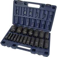 SAE Socket Set, 19 Pcs, Impact, 1/2" Drive Size, Deep Distribution Jean Lapalme
