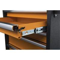 GSX Series Rolling Tool Cabinet, 6 Drawers, 36" W x 18-1/5" D x 37-2/5" H, Black/Orange Distribution Jean Lapalme