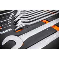 12-Point Long Pattern Combination Metric Wrench Set in Foam Storage Tray, Open-Ended, 24 Pieces, Metric Distribution Jean Lapalme