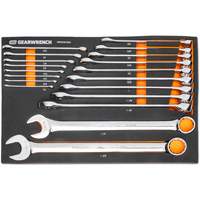 12-Point Long Pattern Combination SAE Wrench Set in Foam Storage Tray, Open-Ended, 19 Pieces, Imperial Distribution Jean Lapalme